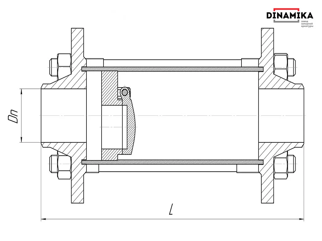 Обратный клапан 19с38нж Ду400 межфланцевый